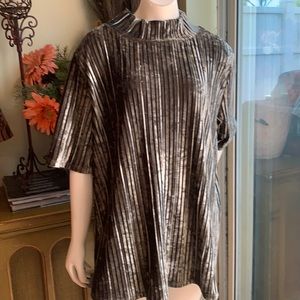 Loft Plus Velour Mock Neck Top
